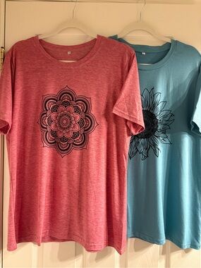 Women’s Pink Short-Sleeve Graphic Mandala Tee